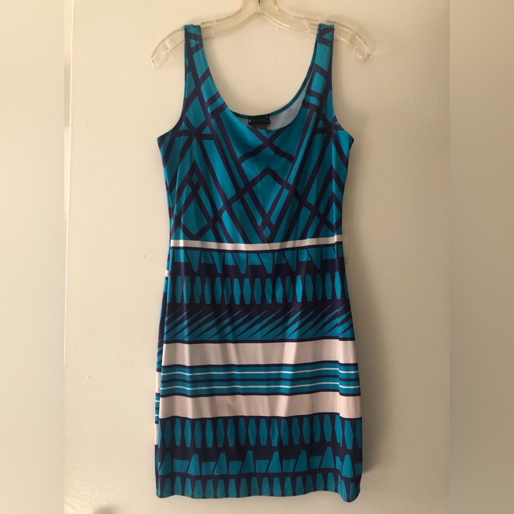 WetSeal Teal Purple and White stretch Dress Size L
